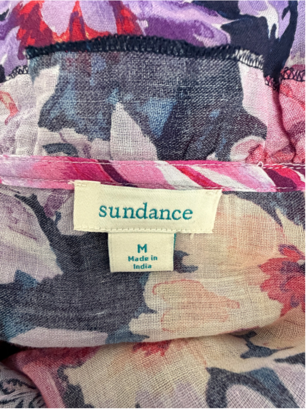 Sundance Fields of Beauty Floral Tiered Mini Dress Purple Boho Medium - Picture 8 of 11